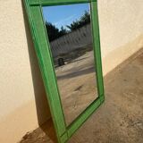 Miroir en rotin vert