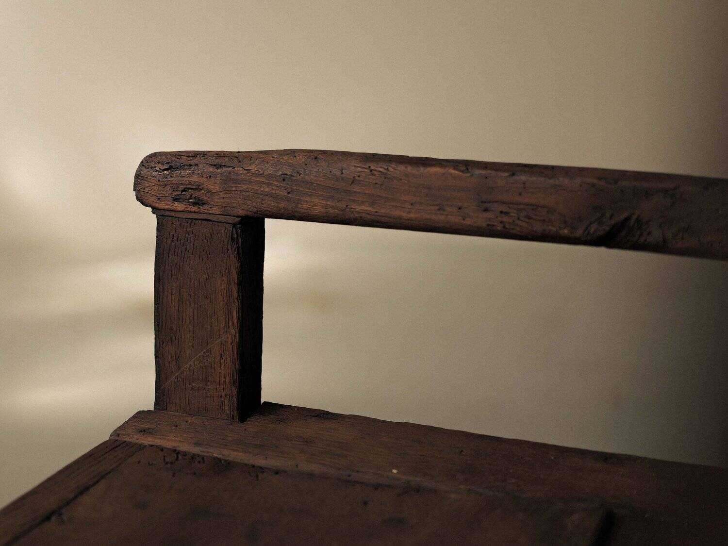 Farm chest bank in solid wood, Auvergne, 19th century
