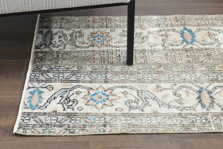 Vintage Oushak runner rug, staircase decoration 64x273.