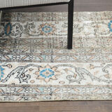 Vintage Oushak runner rug, staircase decoration 64x273.