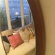 Mirror Scandinavian teak oval 36x57cm