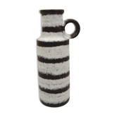Vase in brown ceramic, white and a handle W. Germany 28 cm