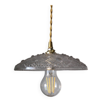Vintage bubbled glass pendant light