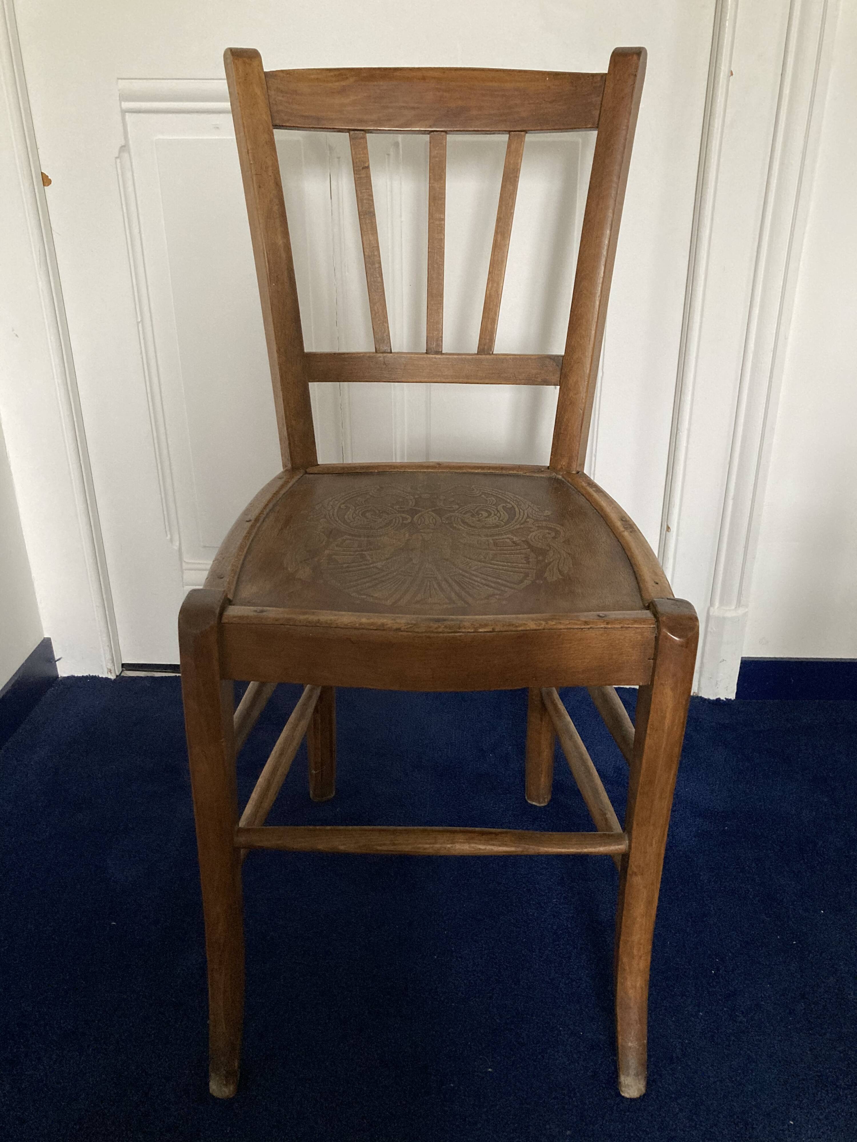 Vintage wooden bistro chair sitting shell