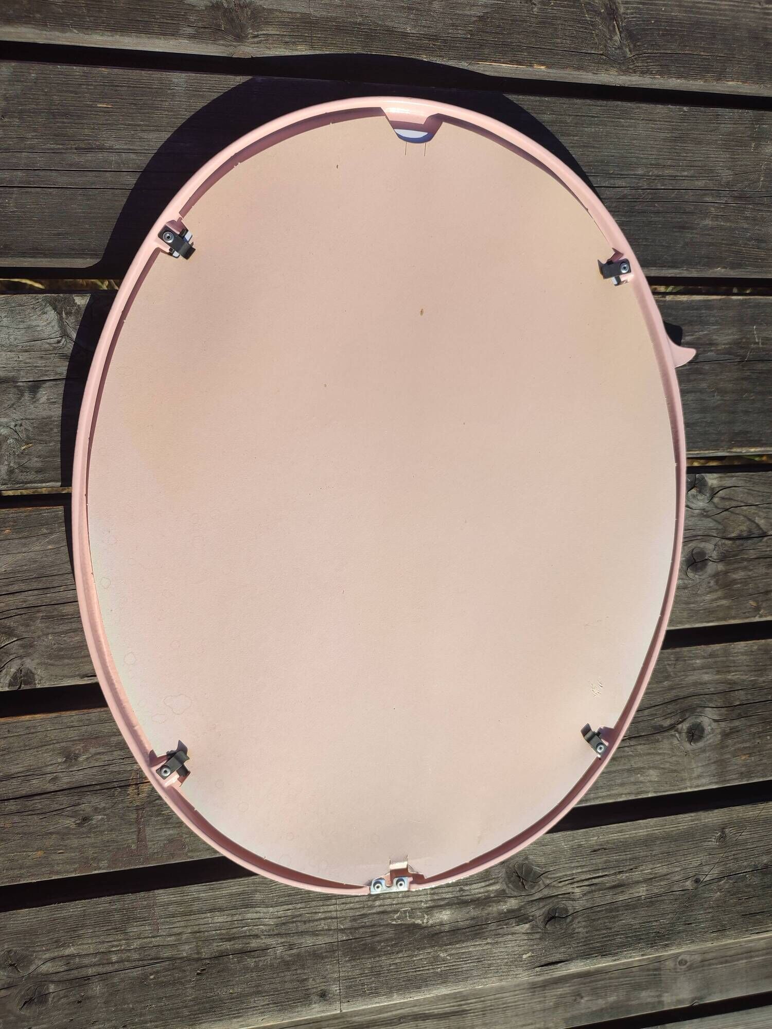 Vintage oval mirror pastel pink font Louis XVI Romantic Shabby style