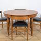 Mid century round extendable dining table and chairs from mcintosh, 1960s, set of 5