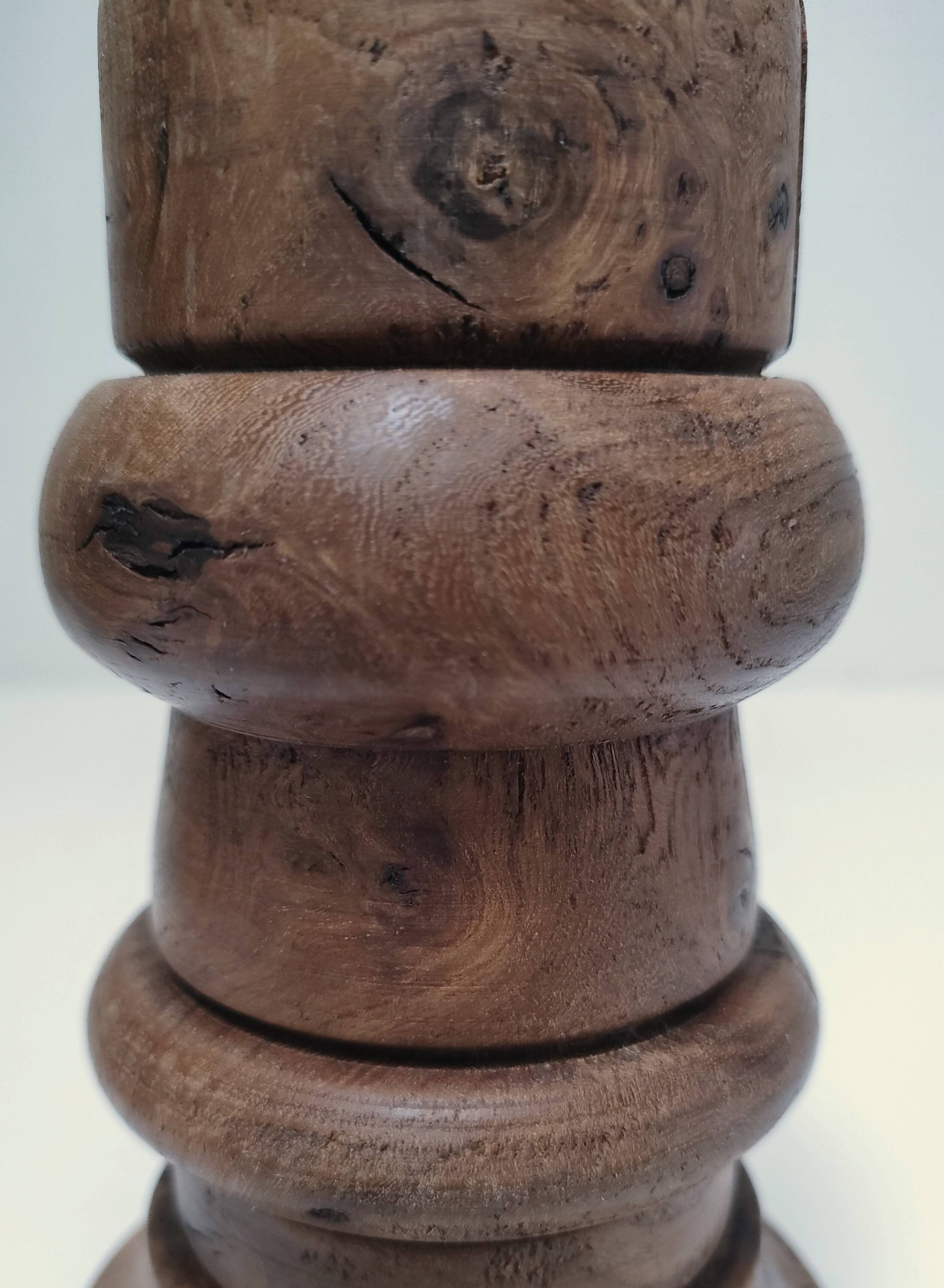 Two vintage turned wood pen and pencil pots