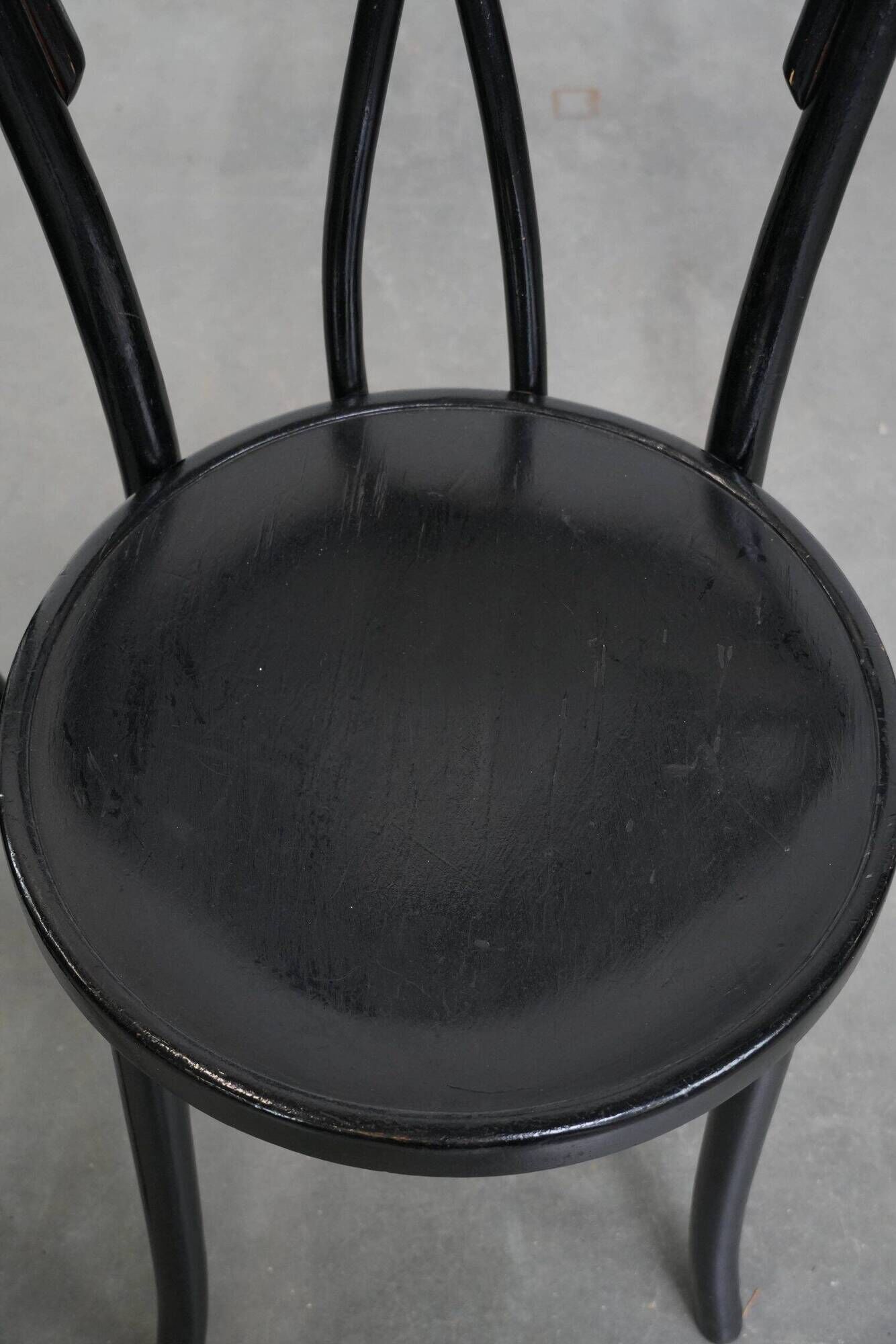 Set of 2 black vintage bistro chairs with an elegant design