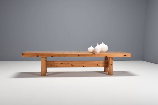 Grand Banc/Table en Pin Massif par les Architectes Friis & Moltke Nielsen, 1978