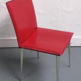 Chaise vintage cuir rouge