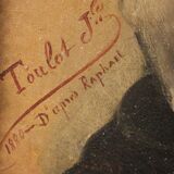 Jules Toulot XIX century. Portrait after Raphael. Oil on canvas dated 1880.