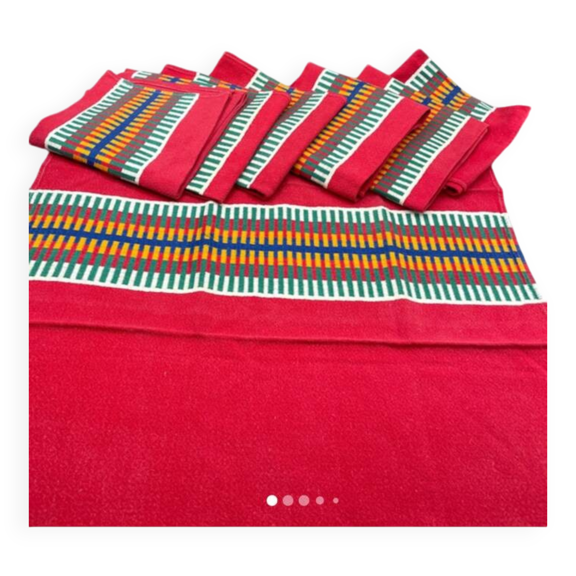 Lot 7 serviettes de table vintage coton