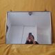 Golden patinated wardrobe mirror