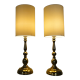 Pair of vintage Scandinavian brass lamps 1960