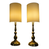 Pair of vintage Scandinavian brass lamps 1960
