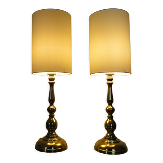 Paire de lampes vintage en laiton scandinaves 1960
