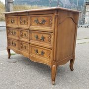 Commode arbalète de style Louis XV 3 tiroirs en noyer