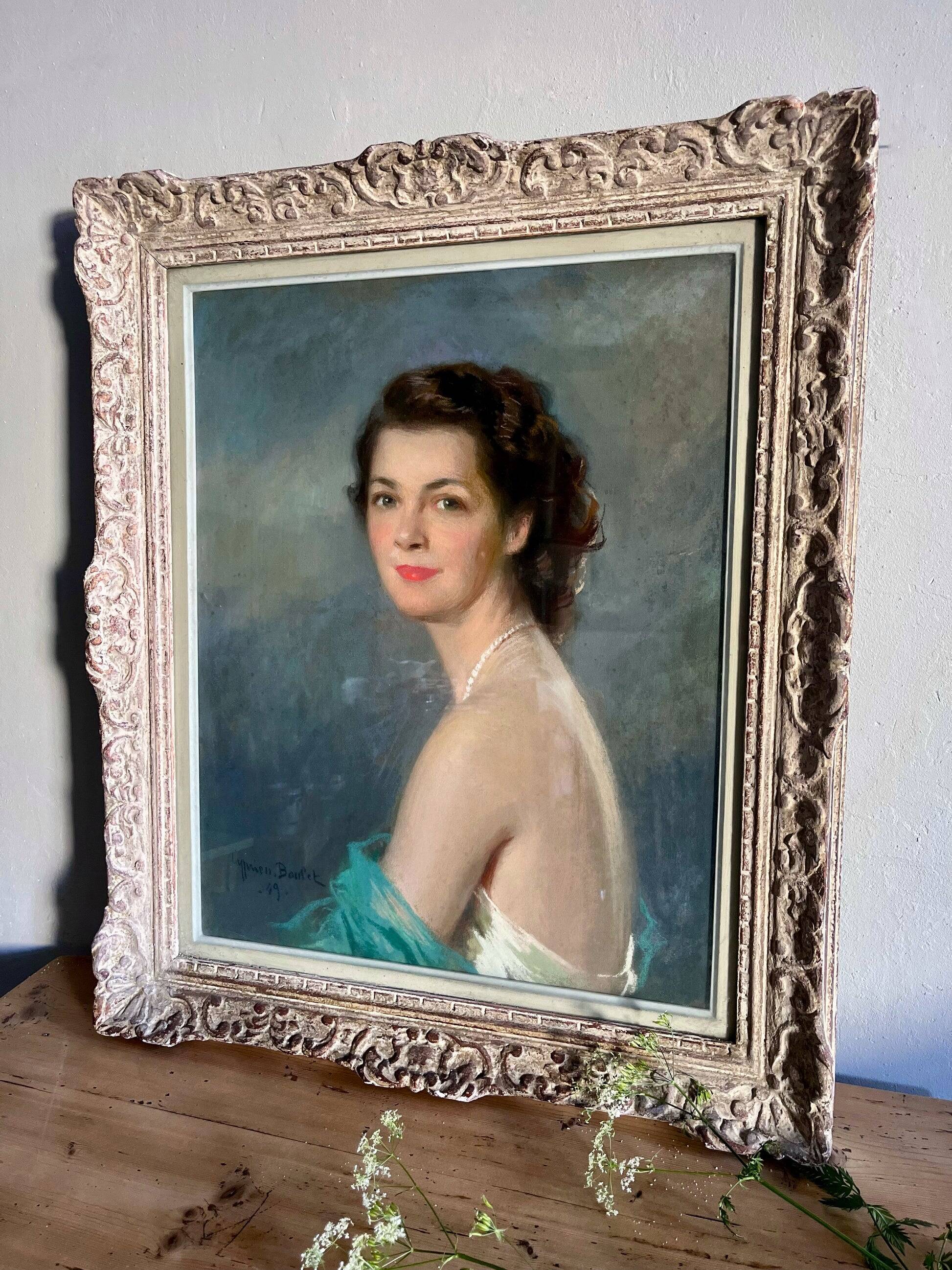 Old portrait of a woman in pastel - Cyprien Boulet