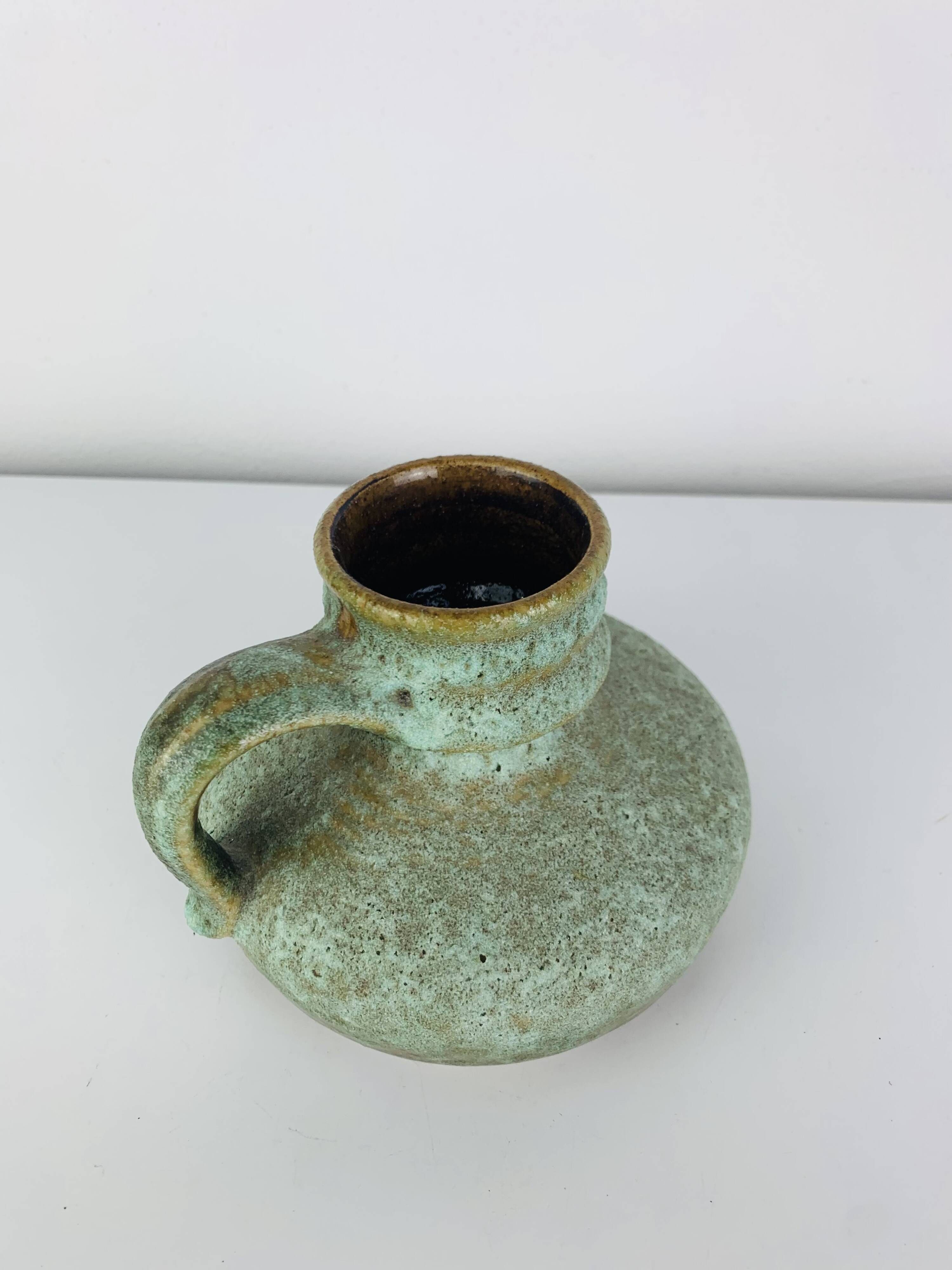 Vase céramique vert West Germany, Stein Keramik, années 60, vintage