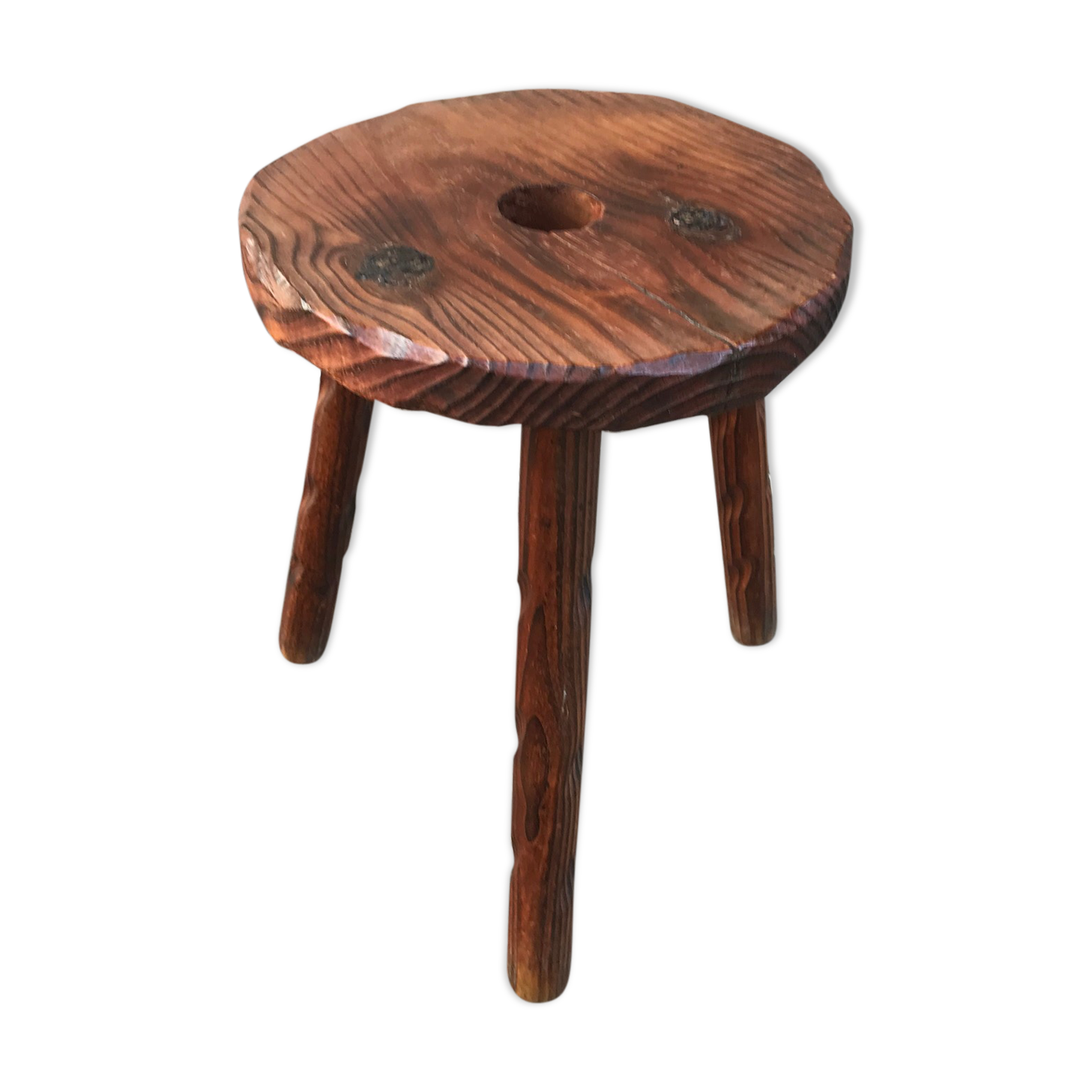 Old walking tabouret feet tripodes vintage wood