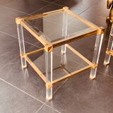 Paire de tables verre laiton circa 1970
