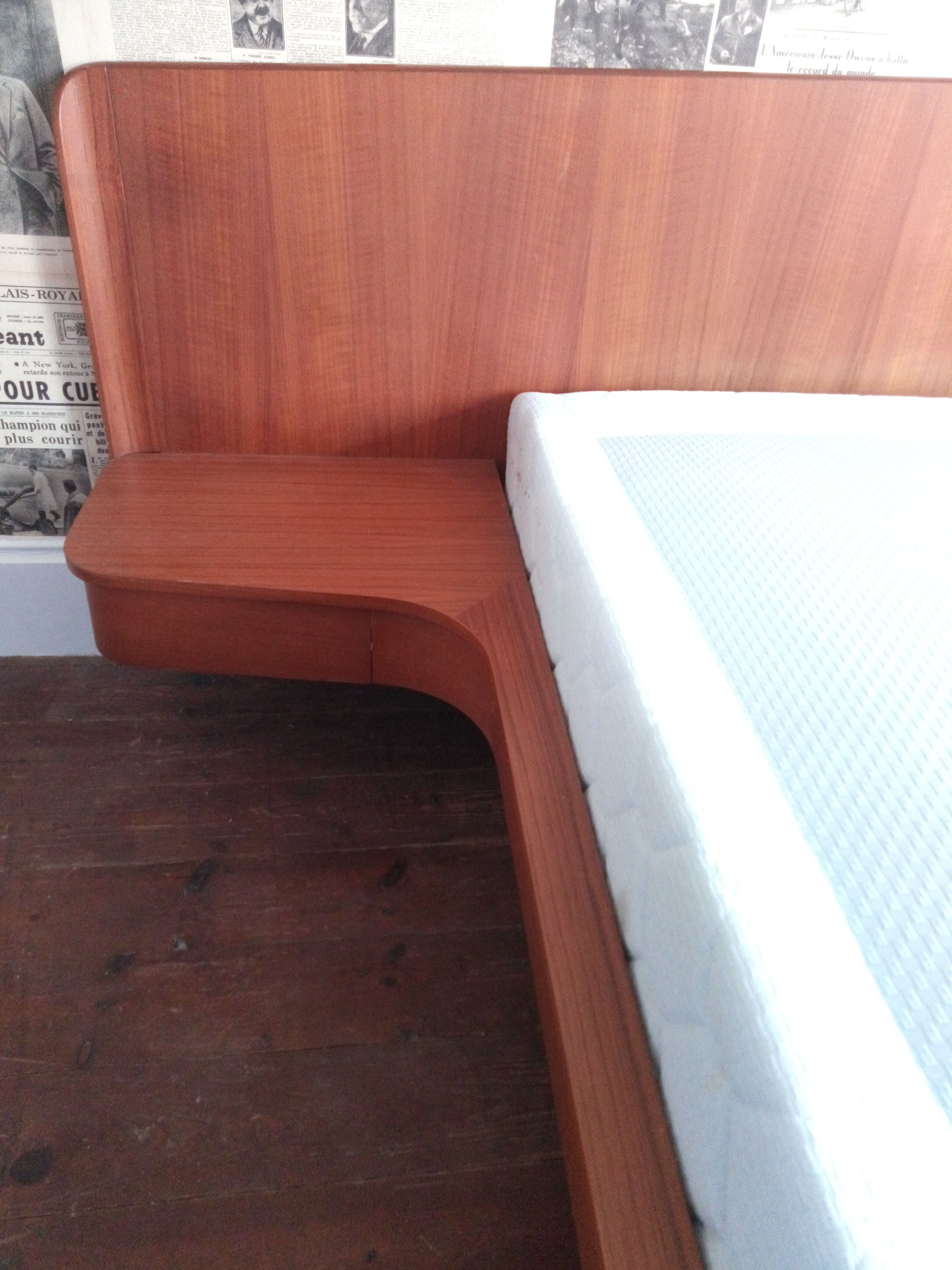 Vintage Scandinavian teak bed 1960