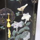Chinese black laqué buffet 2 doors semi-precious stones on 3 sides