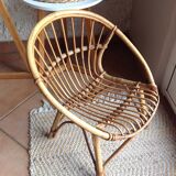 Child's shell chair in rattan / vintage 60s-70s
