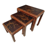 Antique set of oriental style nesting tables