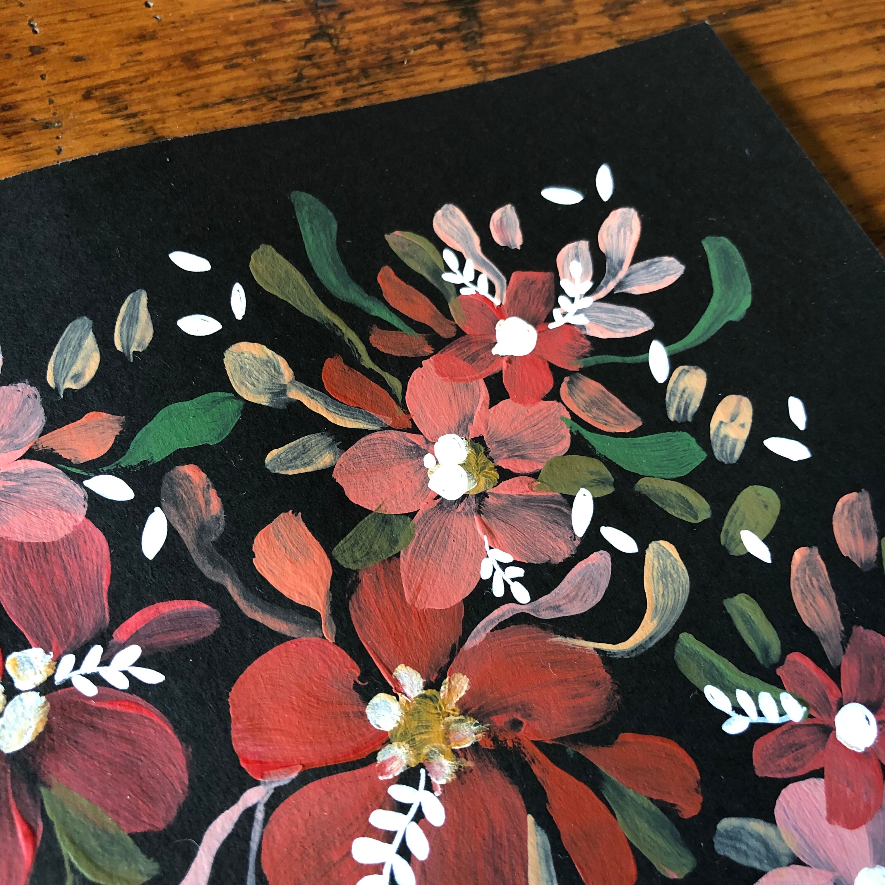 Peinture a4 fleur hibiscus