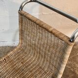 Ensemble de 4 chaises mr10 en rotin de mies van der rohe