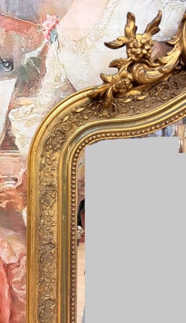 Miroir époque Napoléon III en bois doré circa 1880