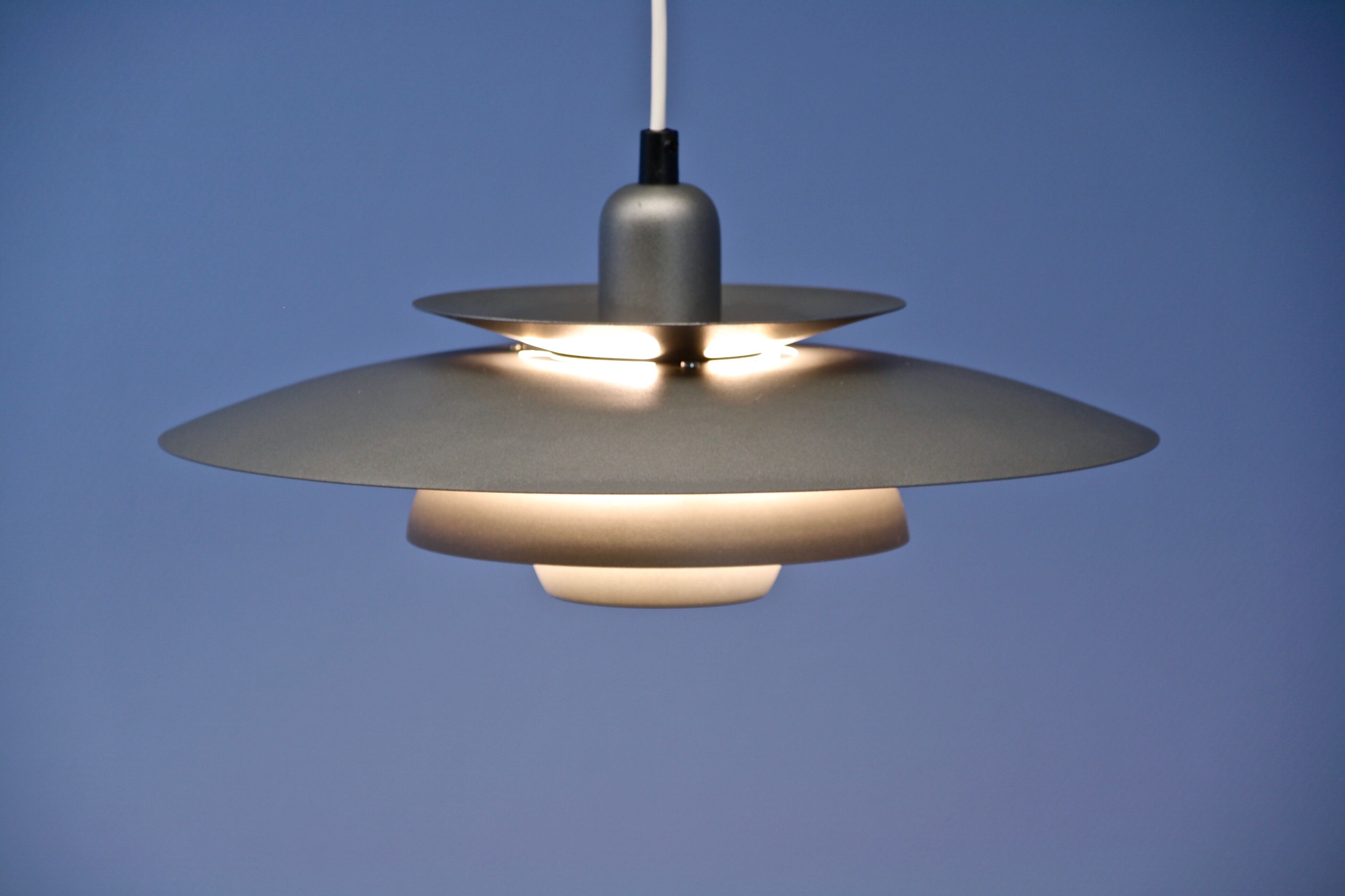 Danish hanging lamp in dark grey, 1970s
