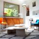 Tables gigognes en travertin Roche Bobois
