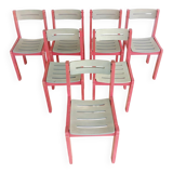 Set of 7 school chairs for adults