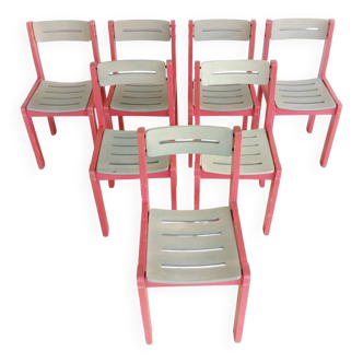 Lot de 7 chaises d’école pour adulte