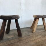 Pair of stools brutalist tripod gross desgin