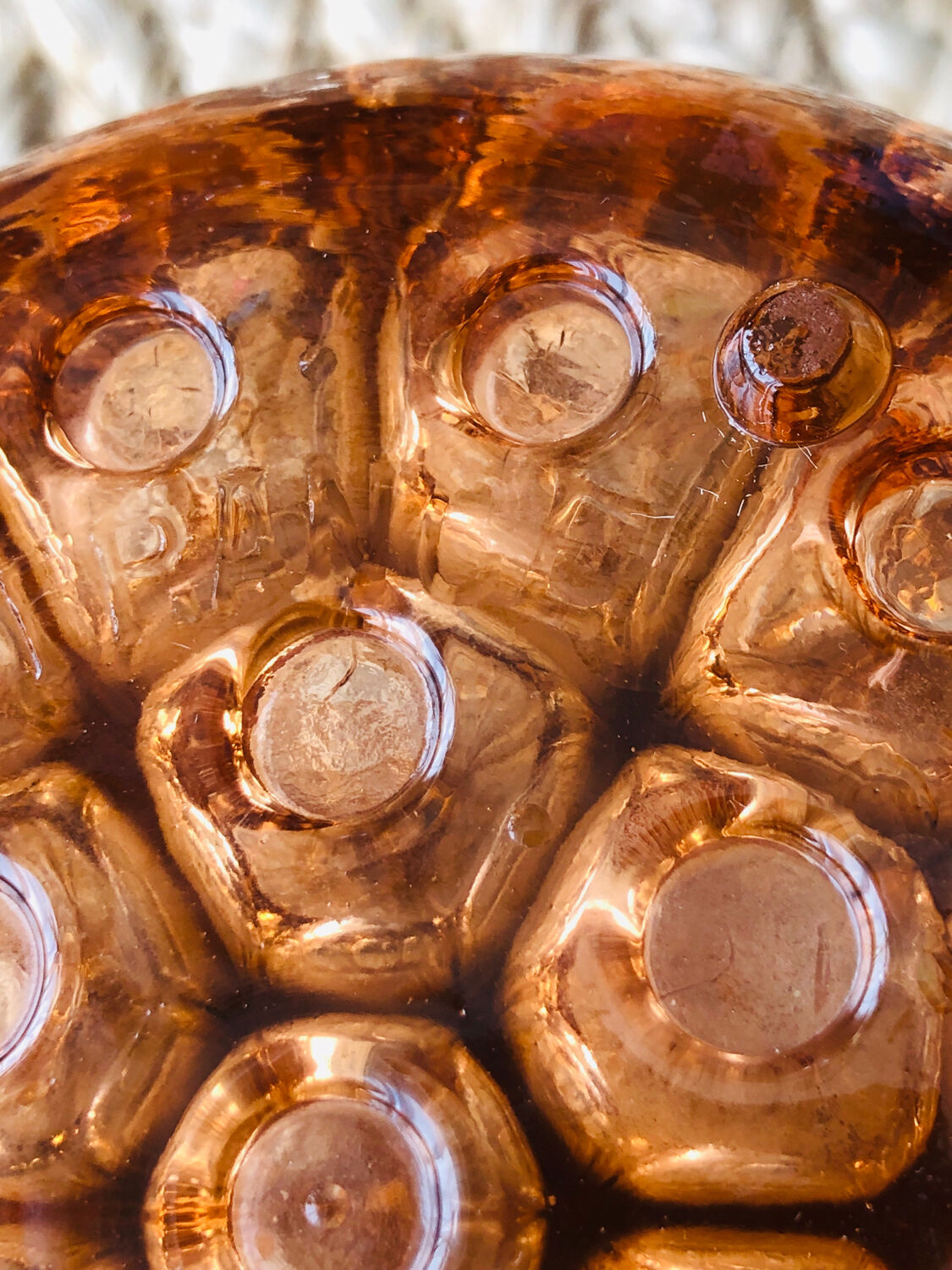 Pique flowers color copper vintage