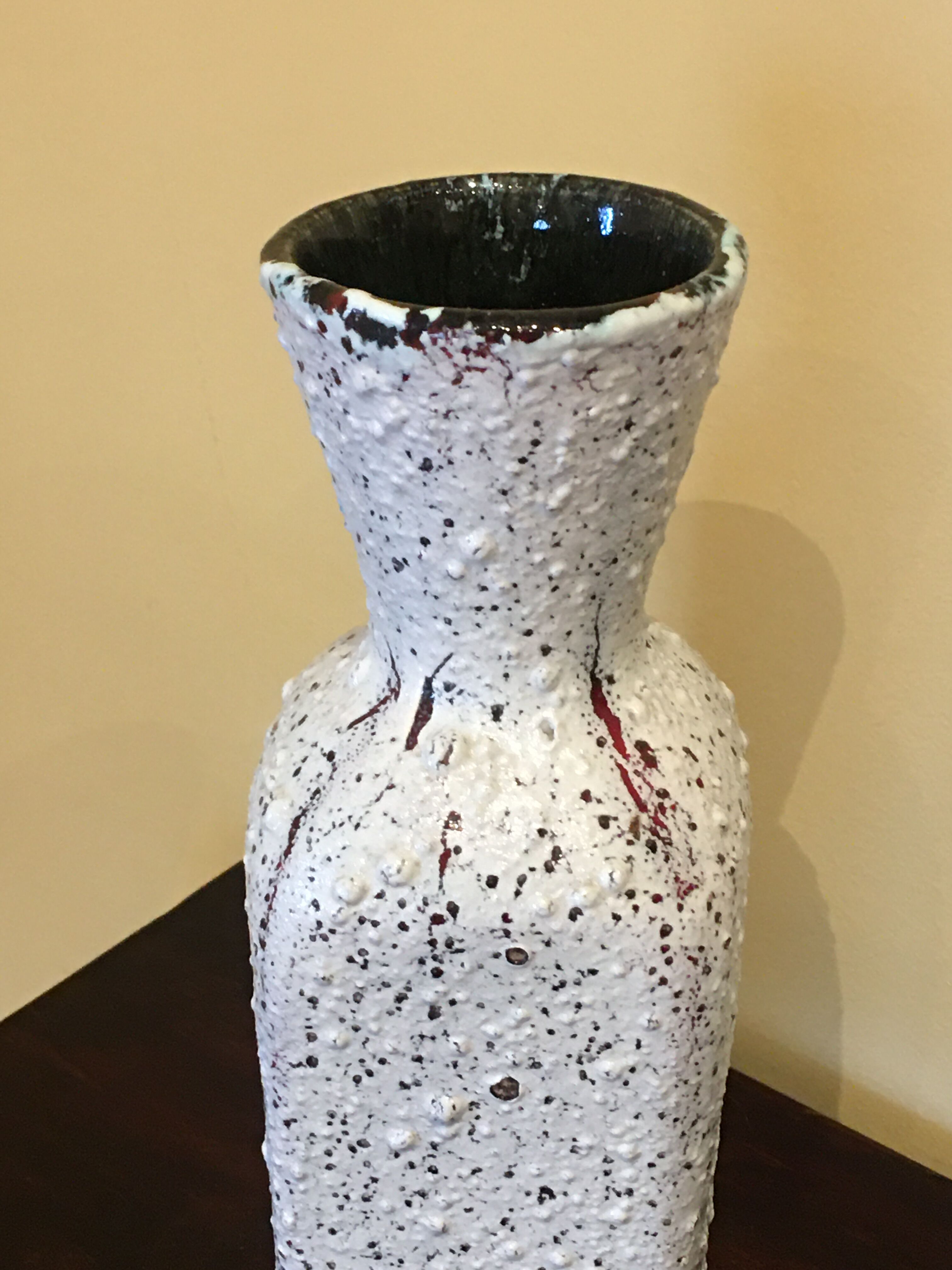Enamel sandstone cut-out vase