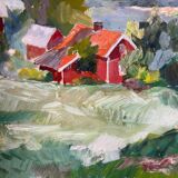 Swedish Oil on Panel – “Landscape” by Erik Boëthius (1897–1970)