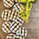 Lot de 12 assiettes dessert anciennes, modèle Sousse de Digoin Sarreguemine