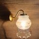 Pair of vintage wall lights in engraved glass & gold metal — Romantic elegance