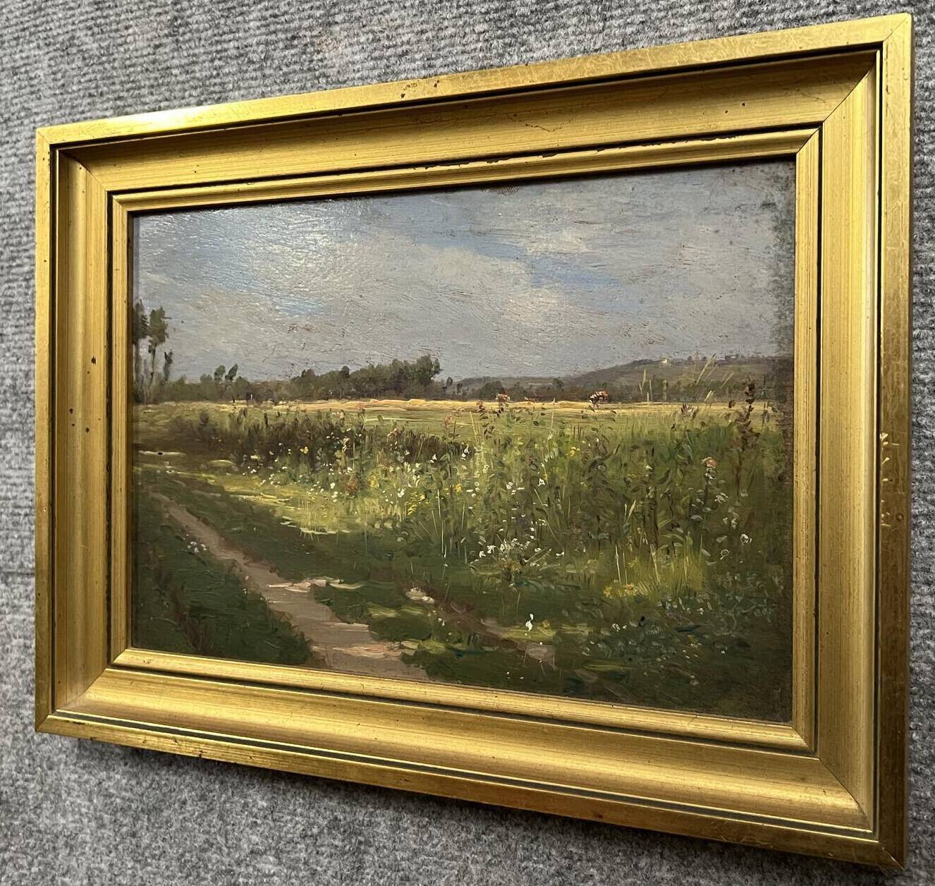 French School around 1930: oil on panel countryside landscape