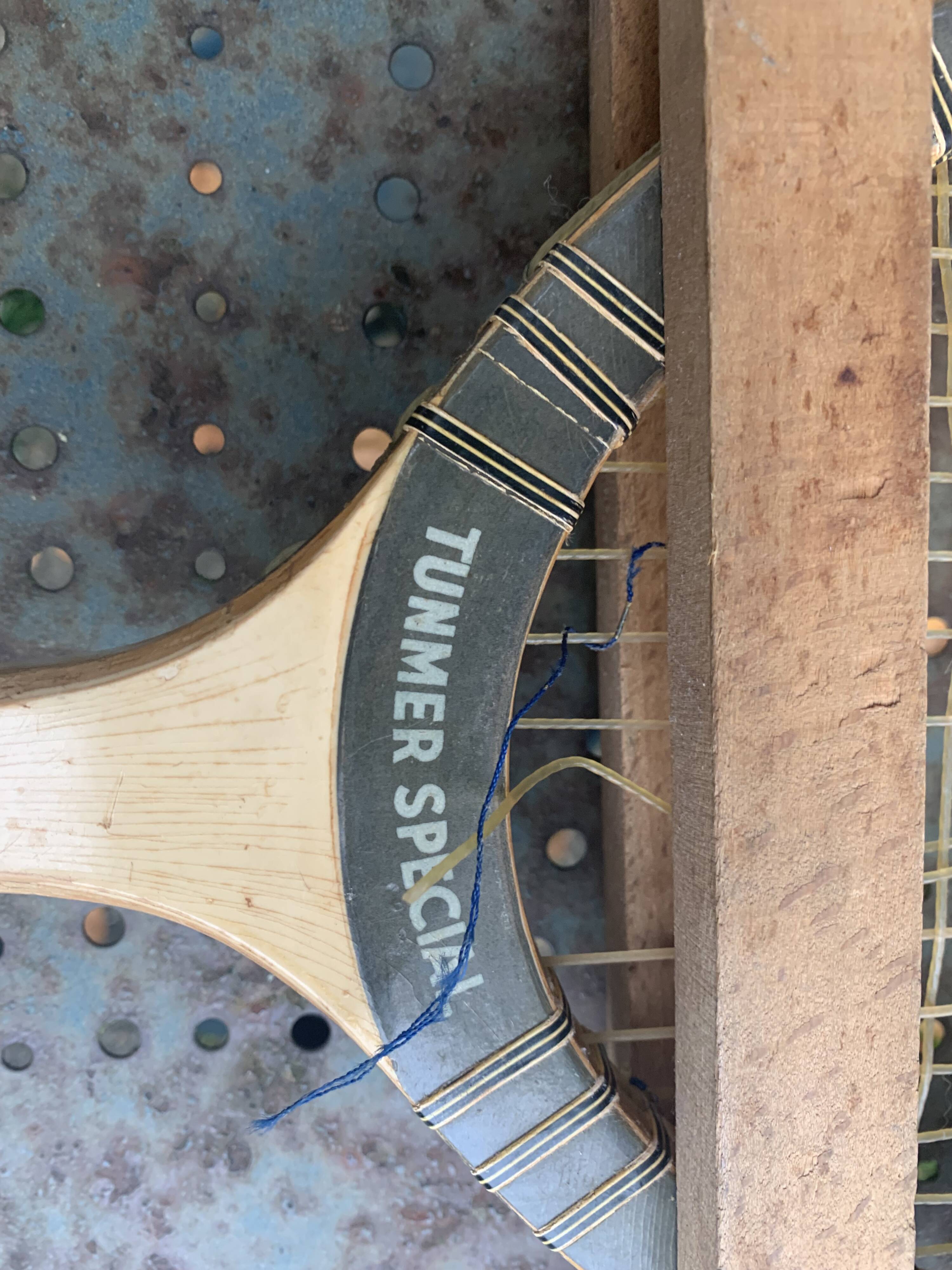 Tunmer special wooden tennis racket, vintage and collector wooden frame screen protector