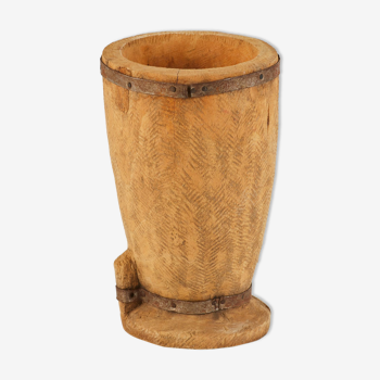 Old wooden mortar