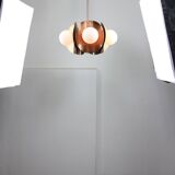 Vintage Italian Copper and Opaline Chandelier, 70s