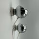 60s lamp set Reggiani Eyeball  chromed globe wall lamps - space age desk lamps