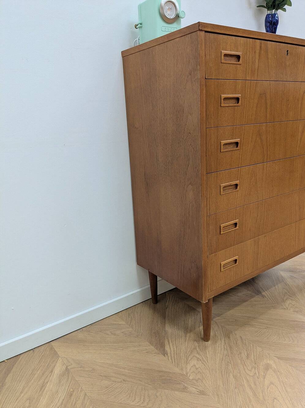 Vintage Scandinavian teak chest of drawers