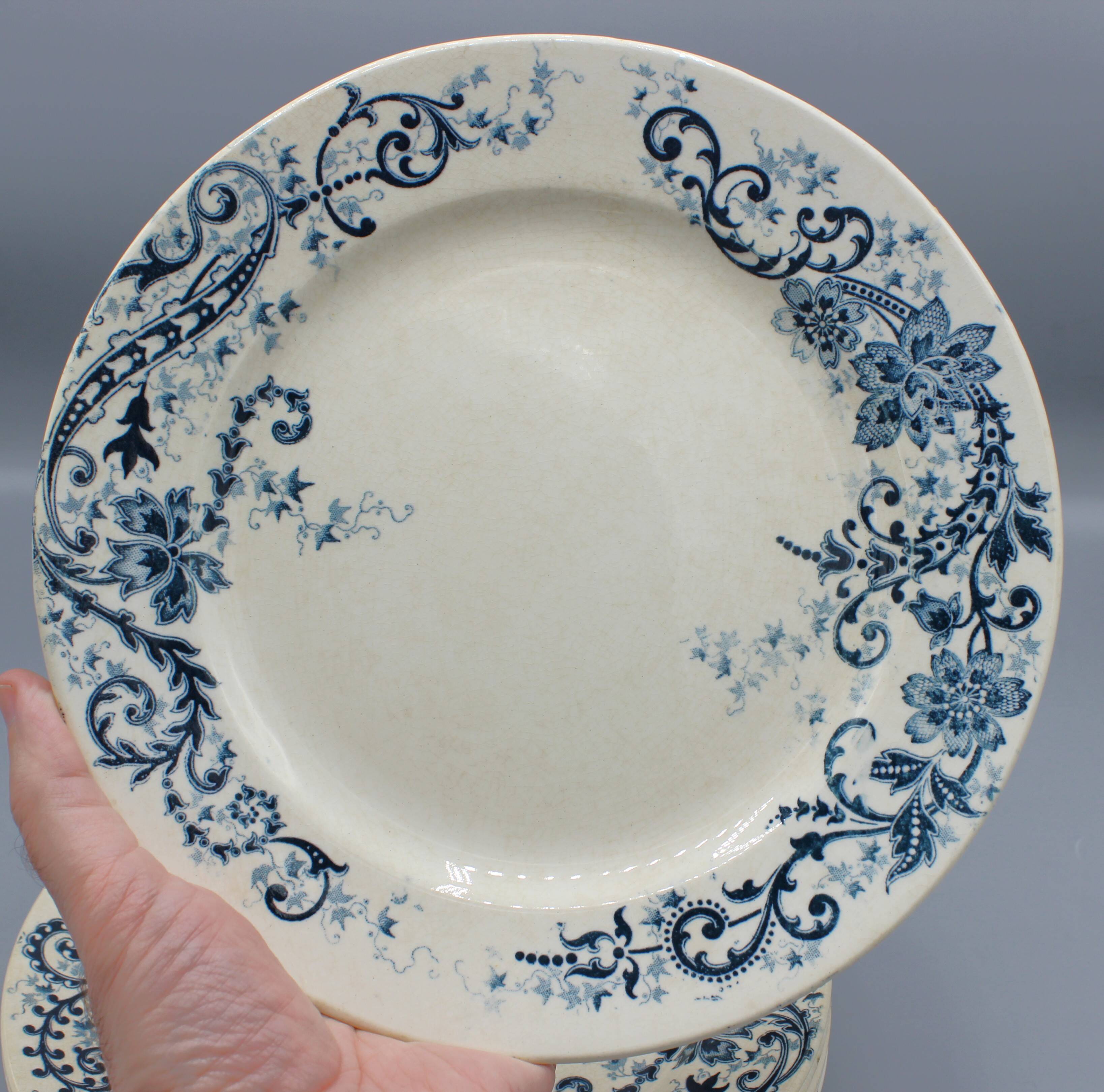 Lot 9 plate plates hb & cie earth of iron - sevigne 23 cm