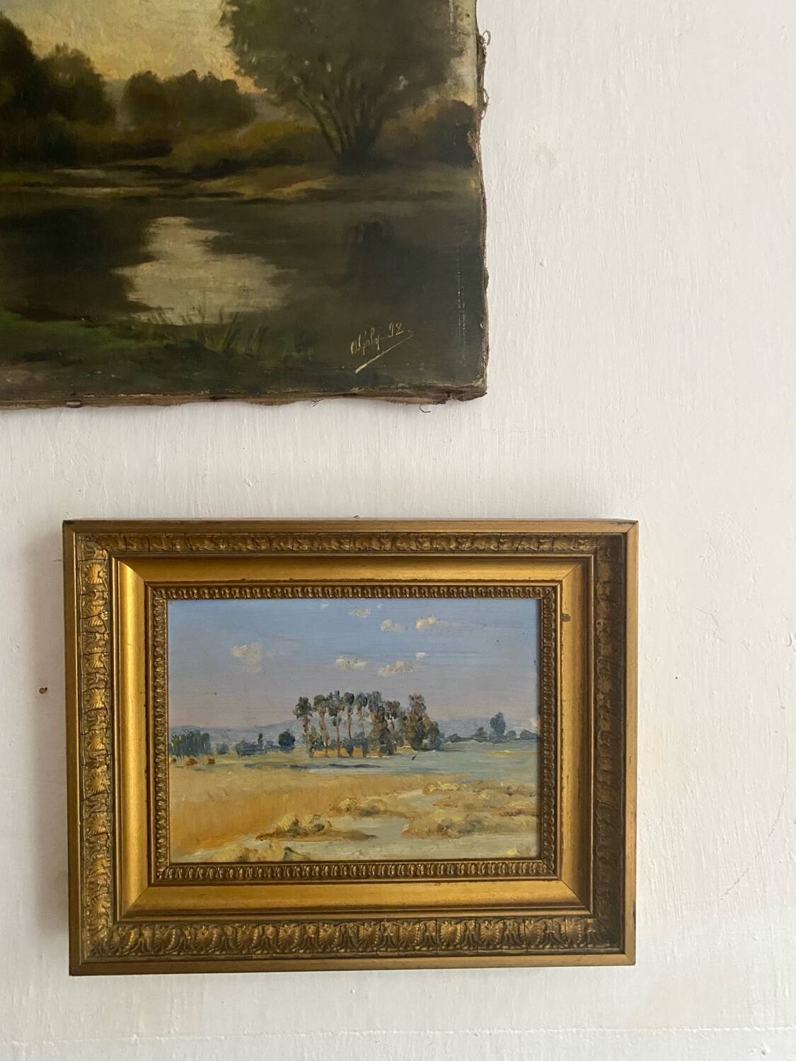 Framed landscape painting